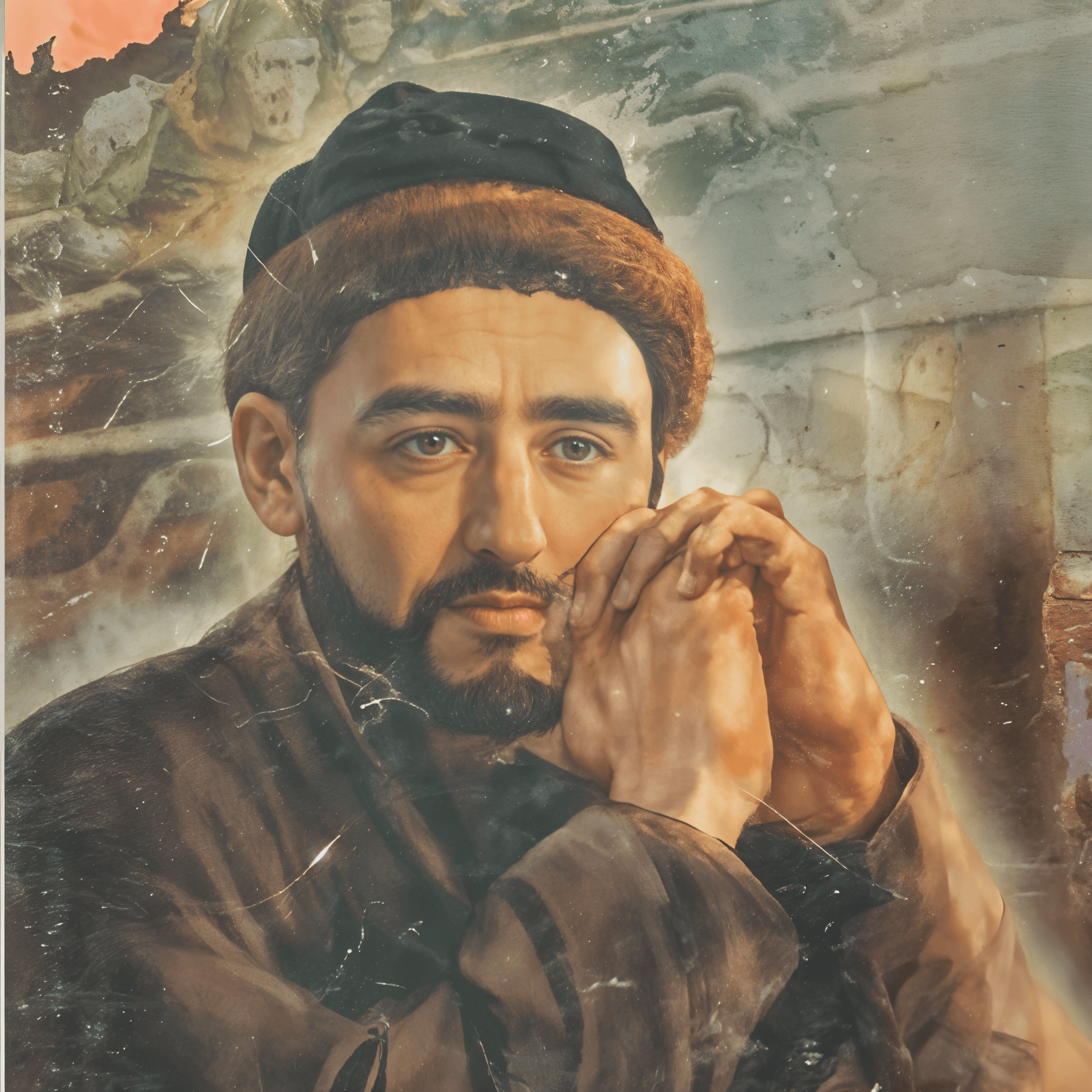 Portrait of Mulla Musa Sayrami (1836–1917), Uyghur historian and author of Tarikh-i Hemidi and Tarikh-i Eminiye