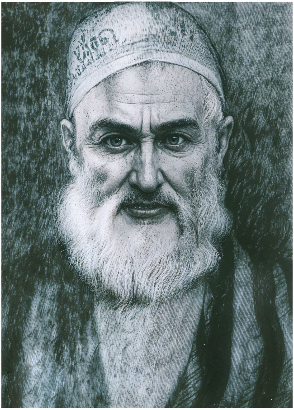 Portrait of Huseyinkhan Ekber Tejelli (born 1856), Uyghur scholar, poet, physician and chemist of Qaghiliq