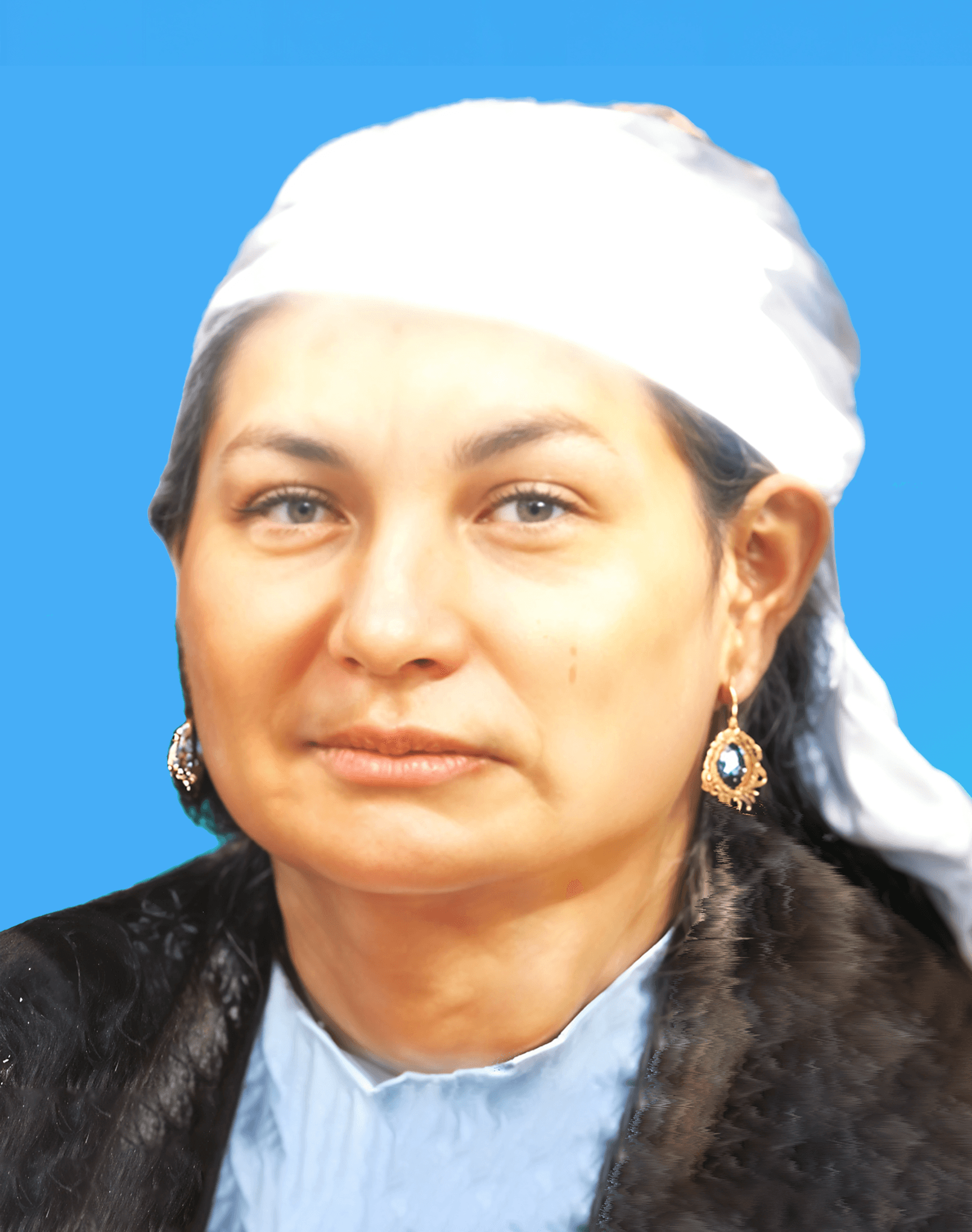 Portrait of Ayhan Turdi, known as Ayhan Ana (1882–1942), Uyghur educator of Ghulja who founded a school for orphaned children